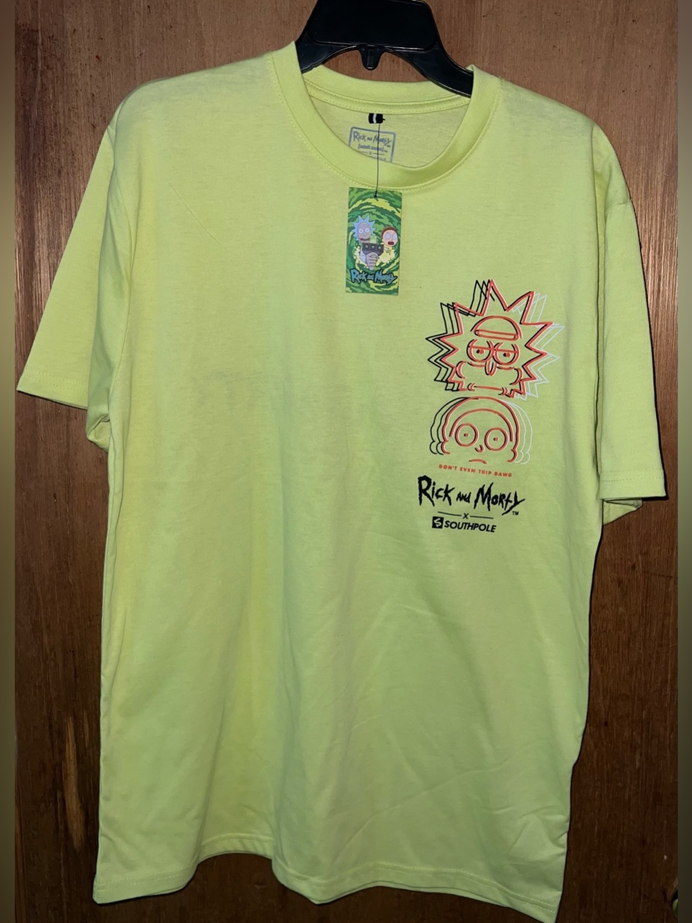 South Pole Rick and Morty Neon Yellow Graphic Tee